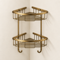 Étagère d’angle double Héritage — bronze antique