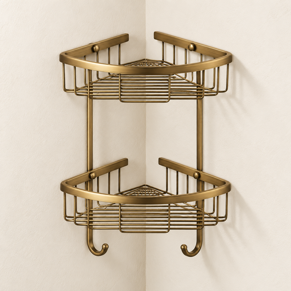 Étagère d’angle double Héritage — bronze antique