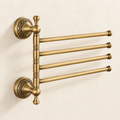Porte-serviettes à quatre bras Héritage — bronze antique sur fond beige