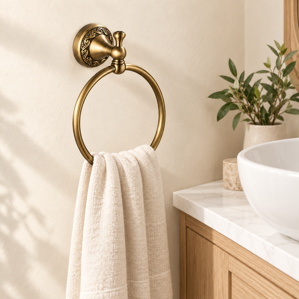 Anneau porte-serviette Héritage — vue 8, décor beige