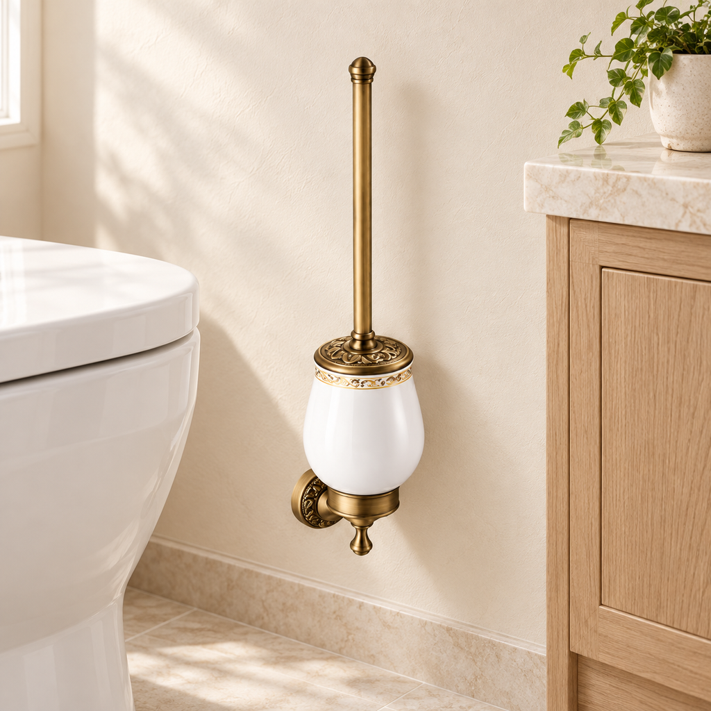 Porte-brosse WC Héritage — vue 2, décor beige