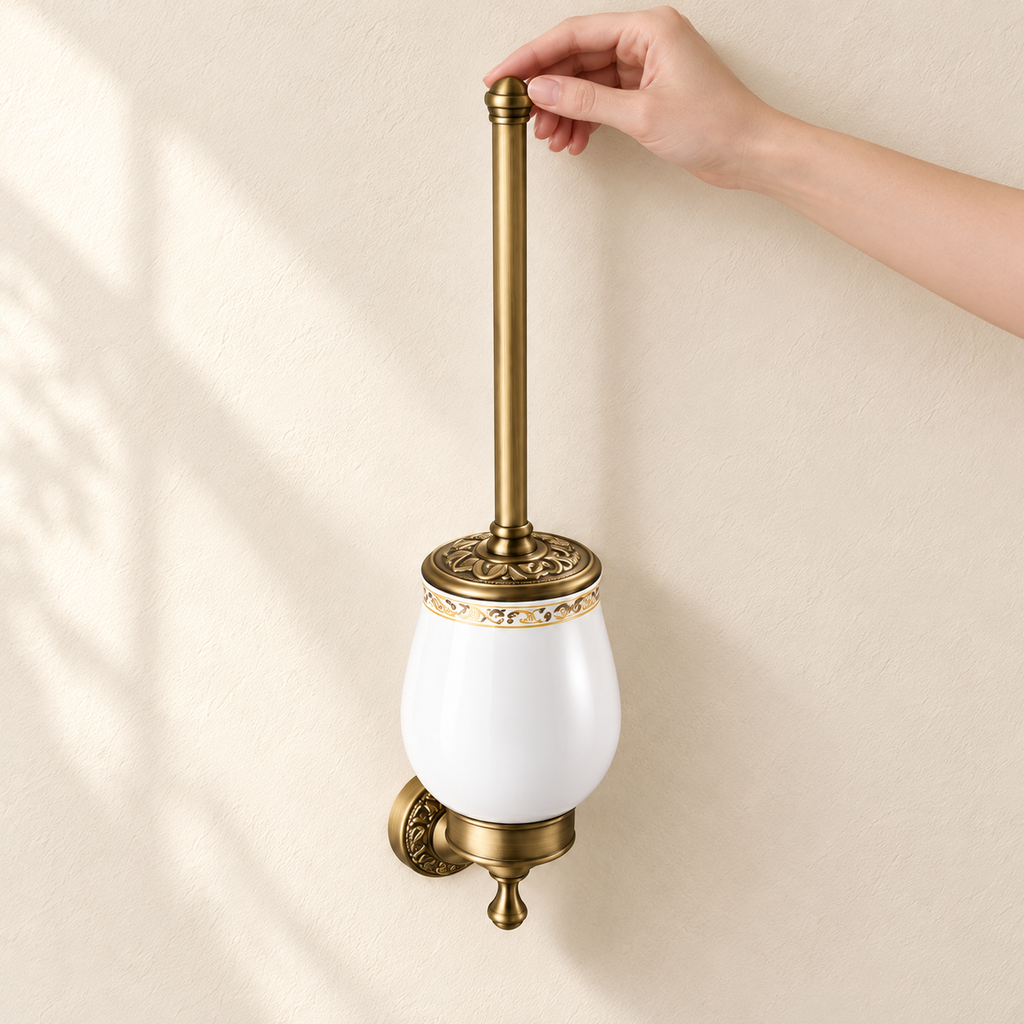Porte-brosse WC Héritage — vue 5, décor beige