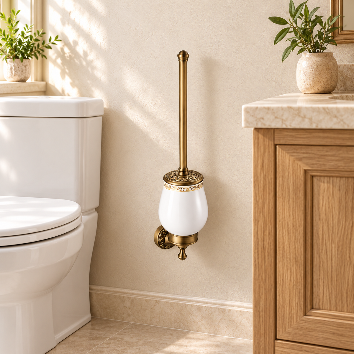 Porte-brosse WC Héritage — vue 8, décor beige