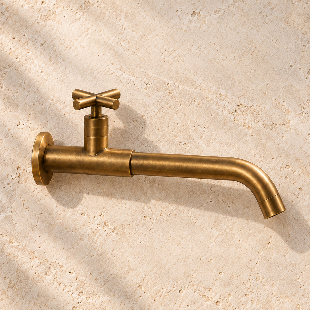 Contenu de la boîte — Le robinet de jardin Courbe — finition antique