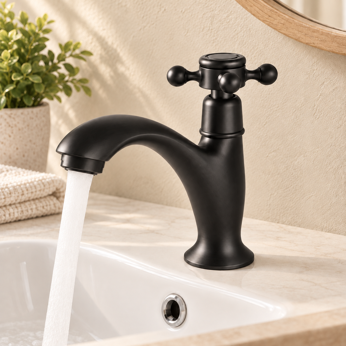 Le robinet de lavabo Croix — eau froide