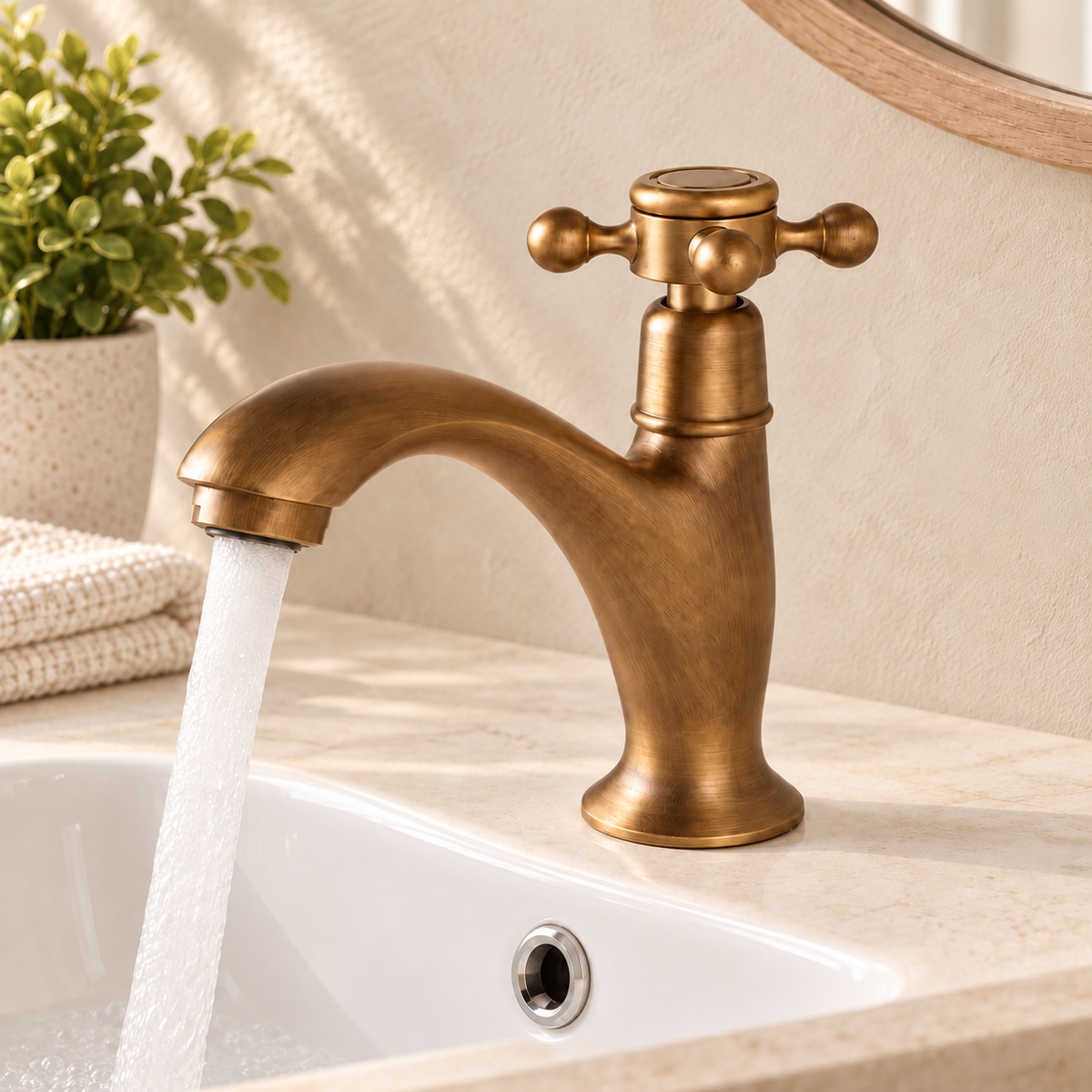 Robinet Croix antique — jet d’eau