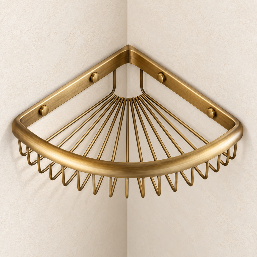 Étagère d’angle Héritage — vue 3, décor beige