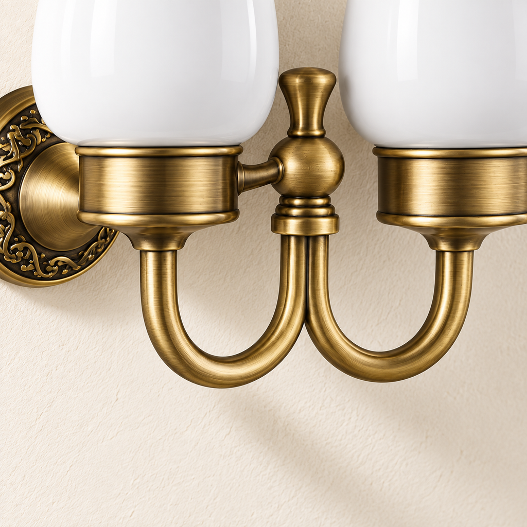 Porte-gobelets double Héritage — vue 6, décor beige