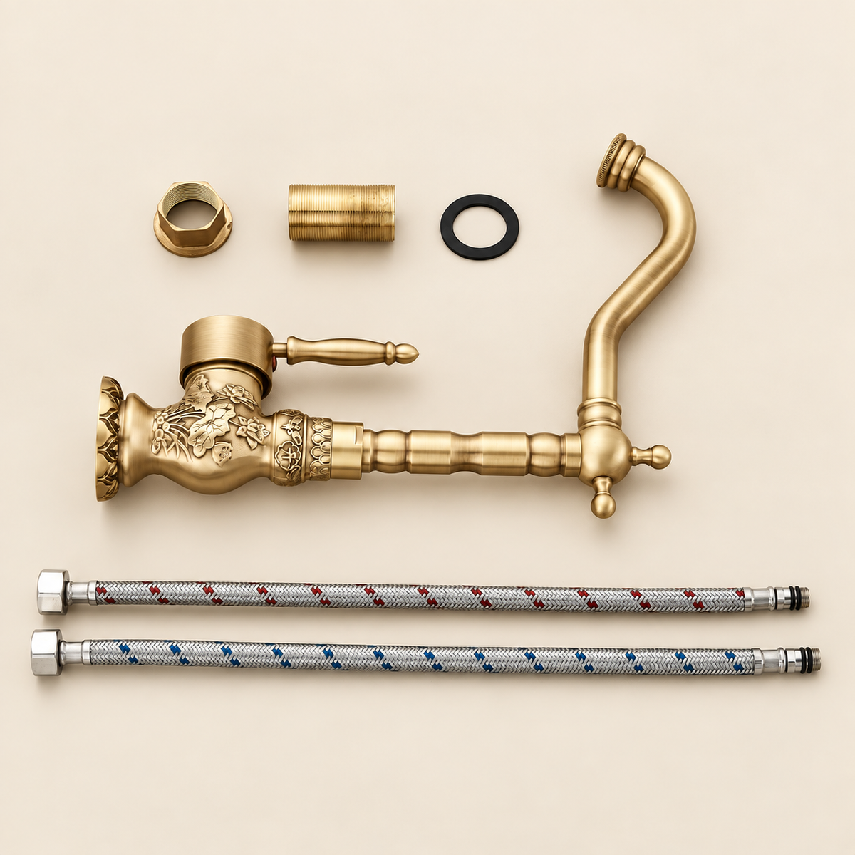 Contenu de la boîte — Le mitigeur de lavabo Héritage 066 — laiton antique