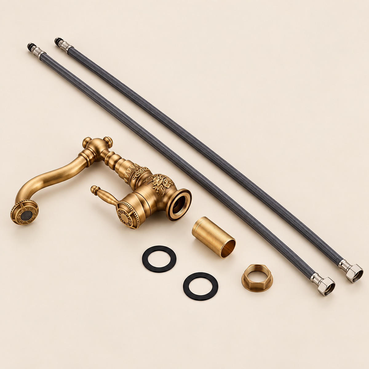 Contenu de la boîte — Le mitigeur de lavabo Héritage 0681 — laiton antique