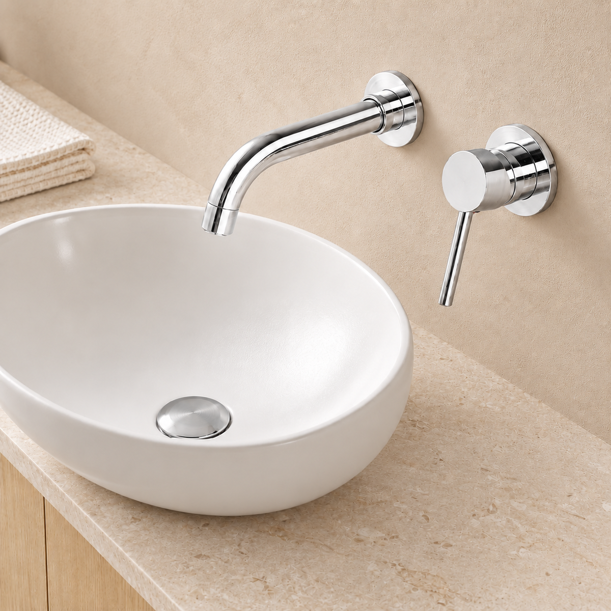 Horizon chrome dans un décor beige