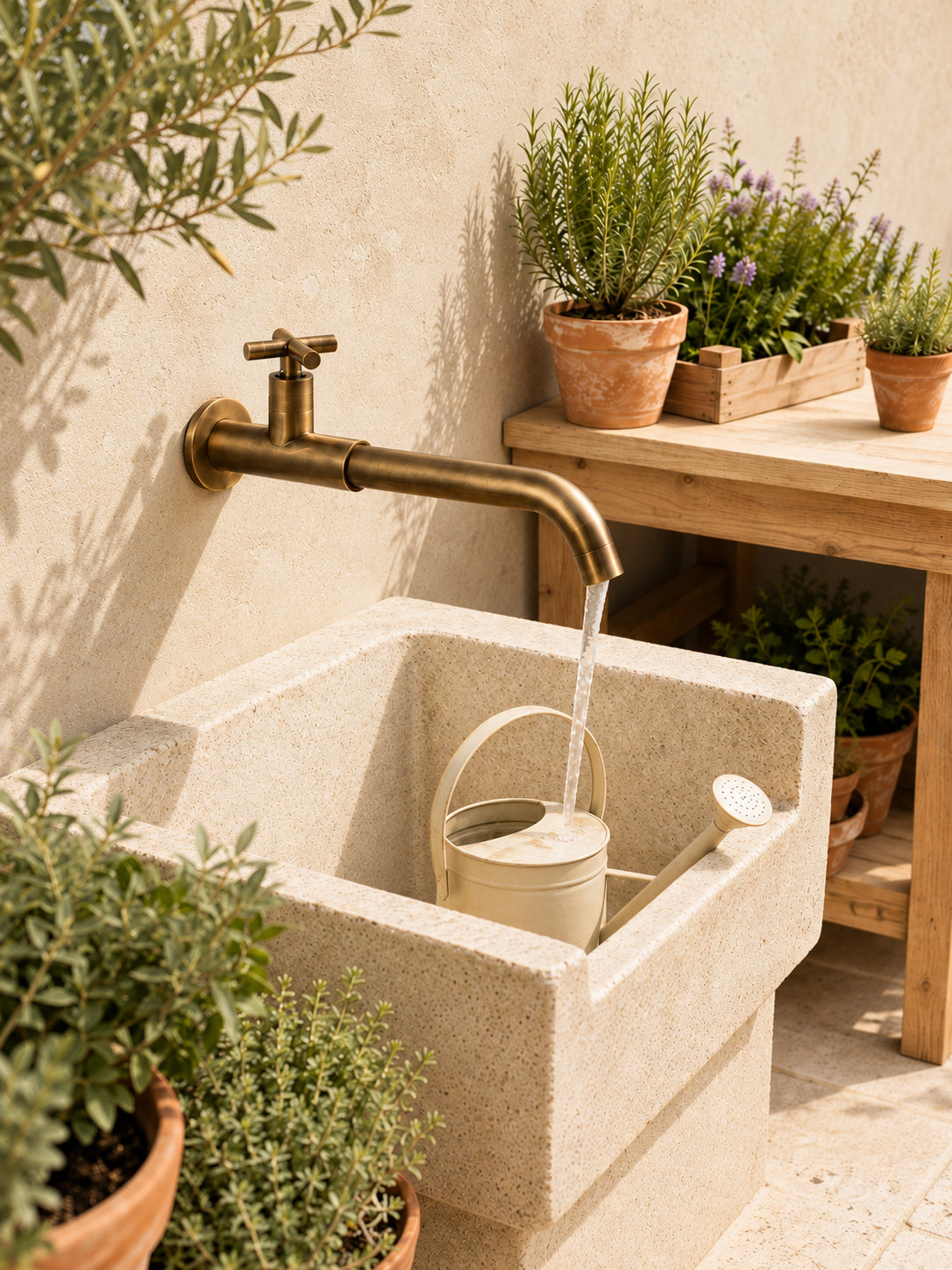 Robinet Courbe avec écoulement d’eau