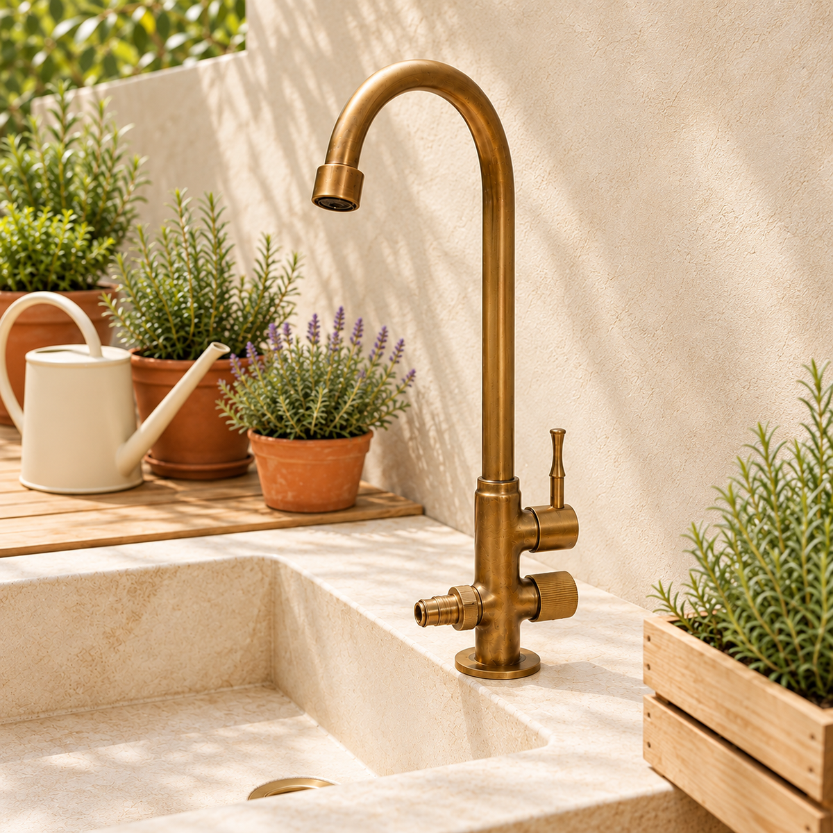 Le robinet de jardin Duo — double sortie