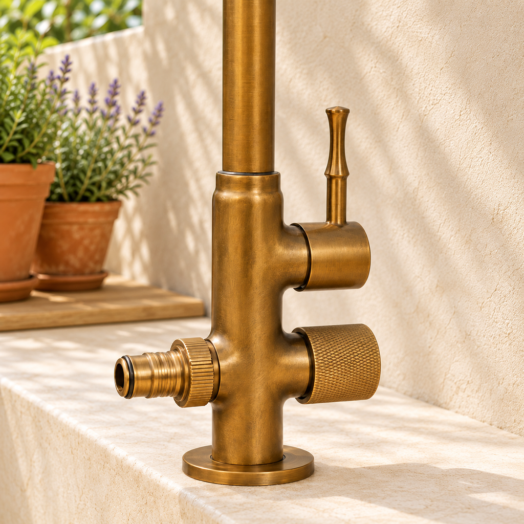 Robinet de jardin double sortie, finition antique — vue 6