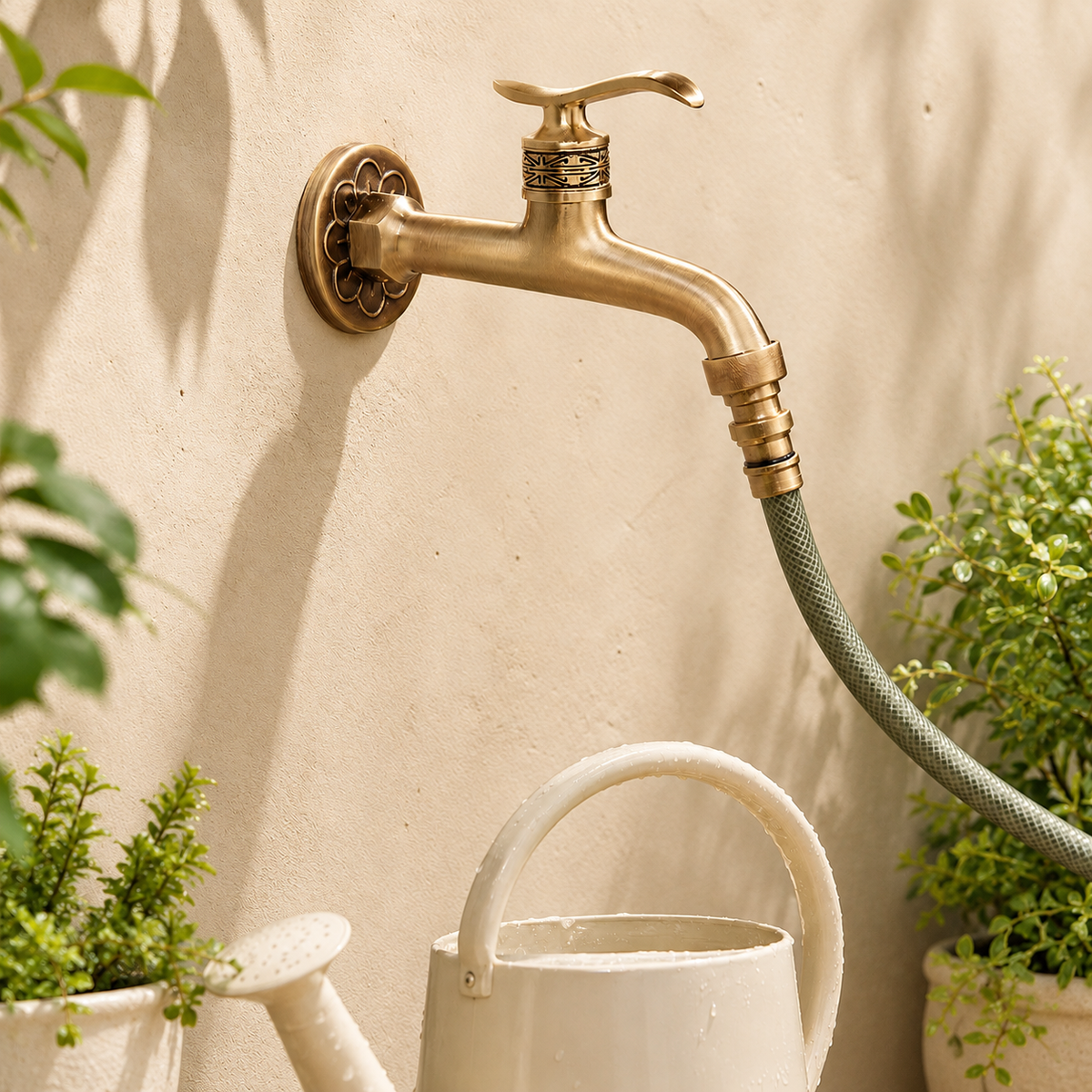 Robinet Ornement — raccordement d’un tuyau au jardin