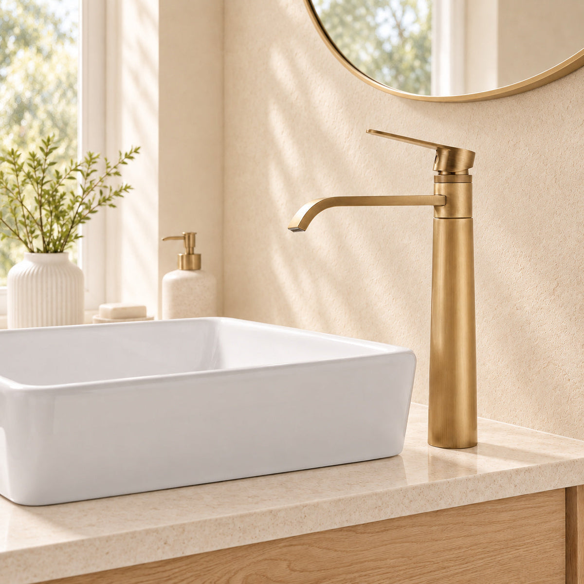 Mitigeur Ligne grand modèle dans le décor beige Brasselle
