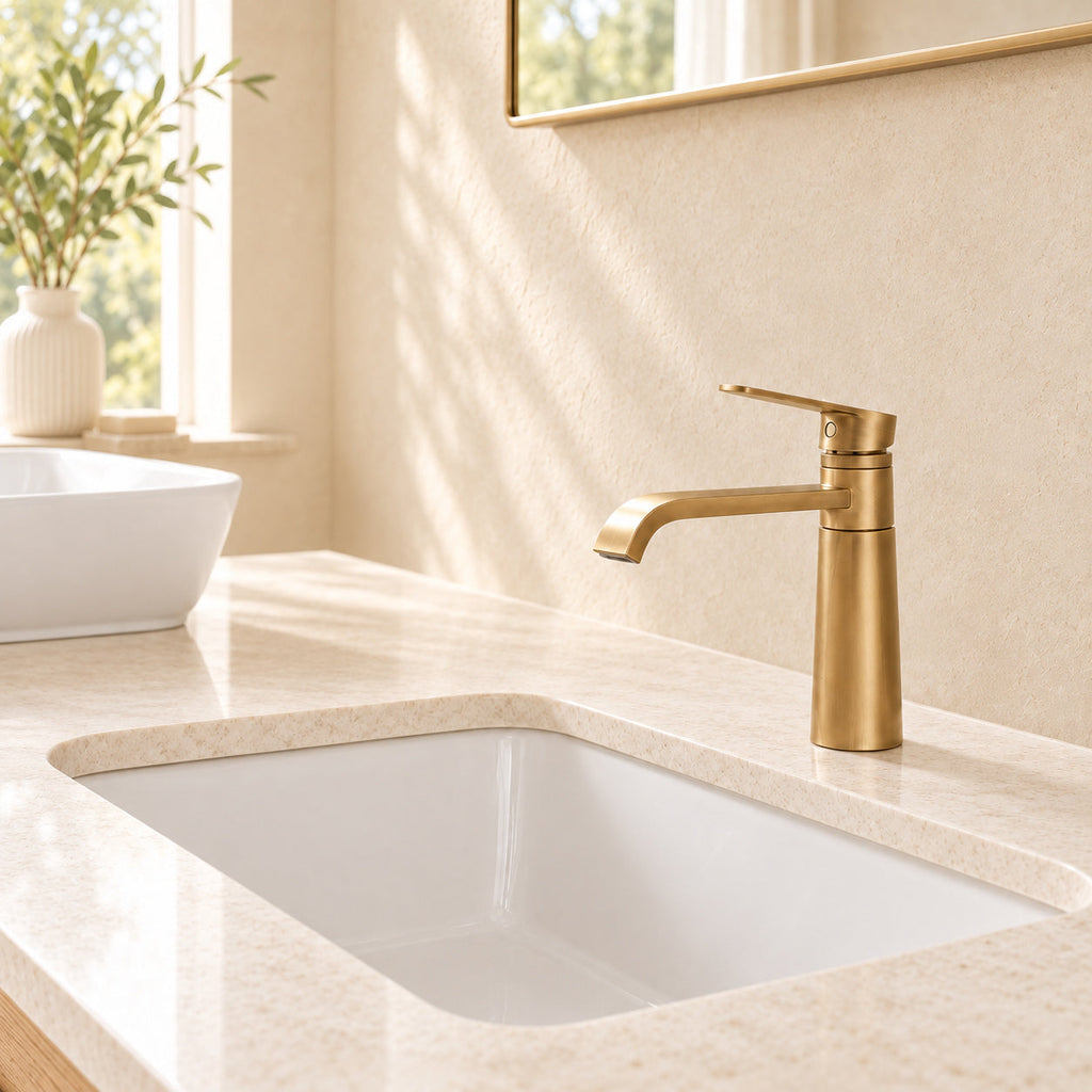 Mitigeur Ligne petit modèle dans le décor beige Brasselle