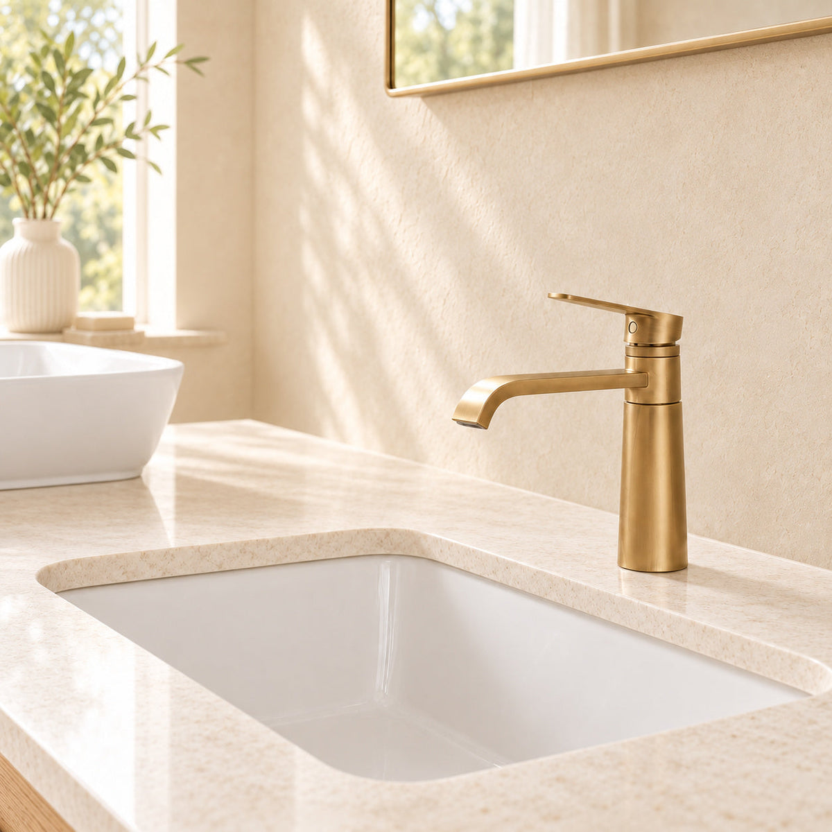 Mitigeur Ligne petit modèle dans le décor beige Brasselle