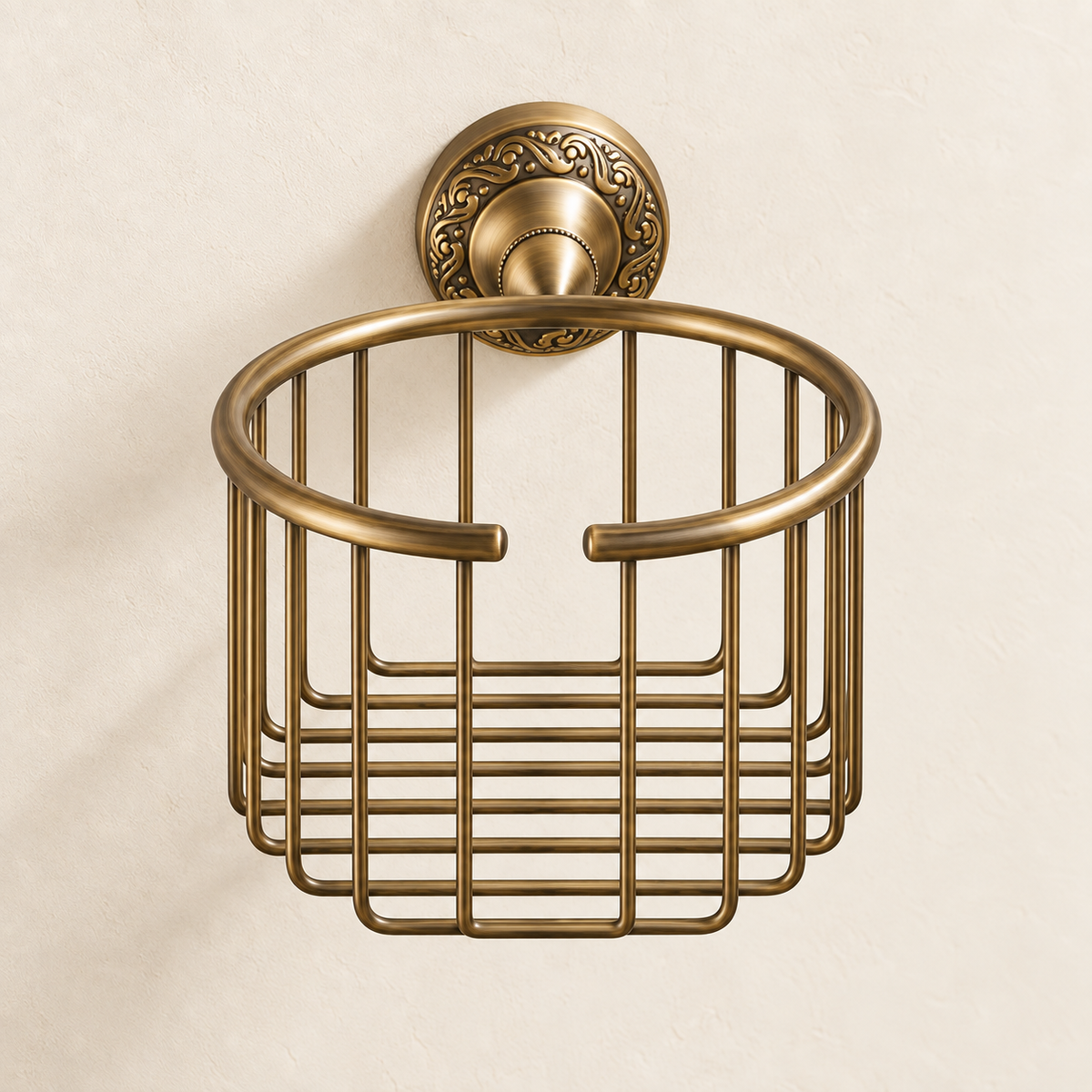 Panier rond Héritage — vue 3, décor beige