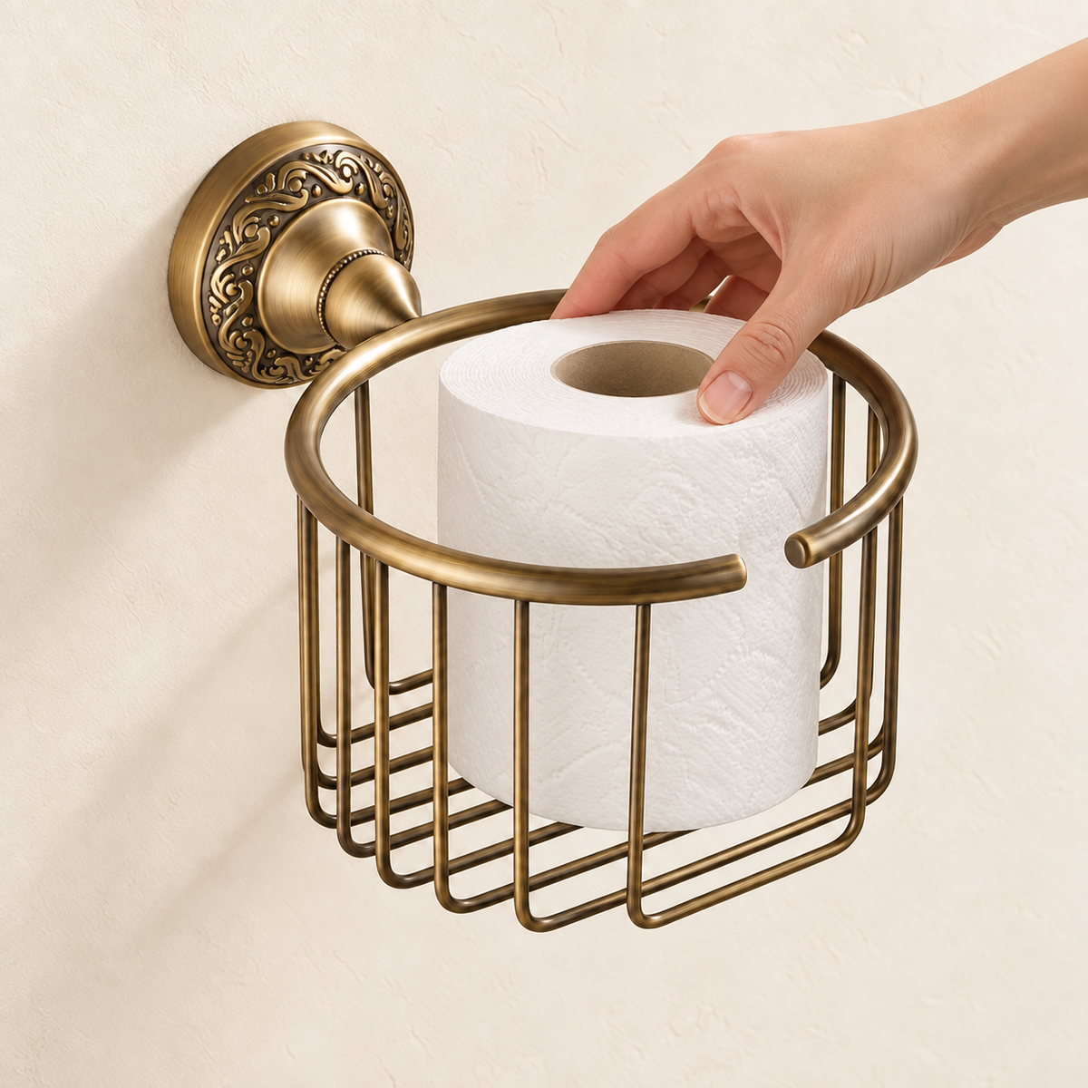 Panier rond Héritage — vue 5, décor beige