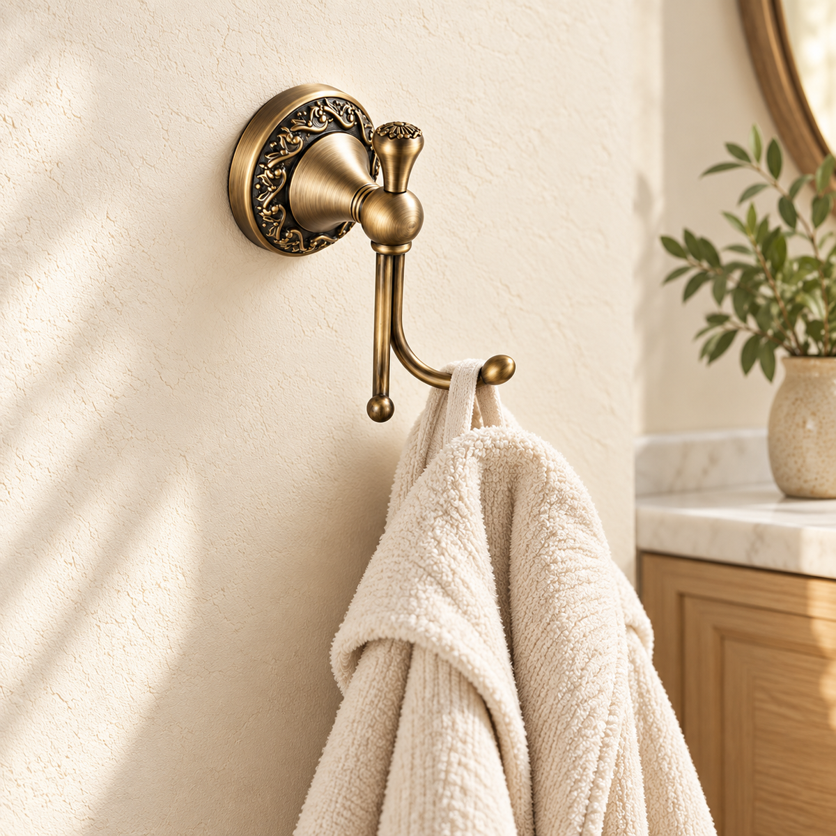 Patère Héritage bronze antique — vue 8, décor beige