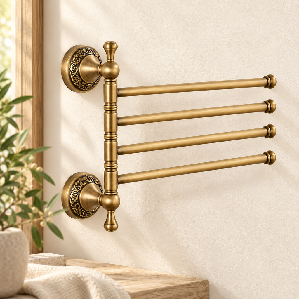 Porte-serviettes Héritage à quatre bras — vue 3, décor beige