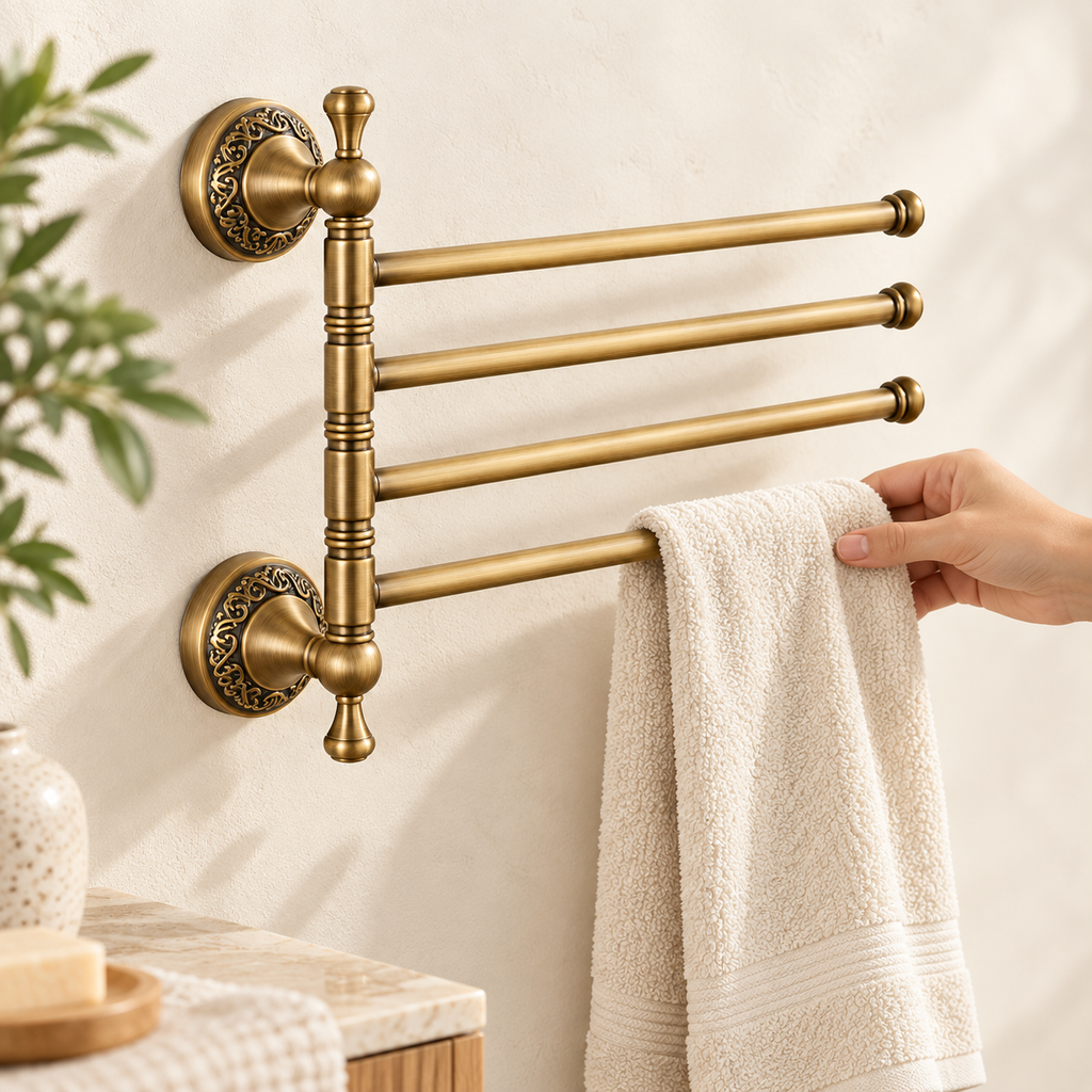 Porte-serviettes Héritage à quatre bras — vue 5, décor beige