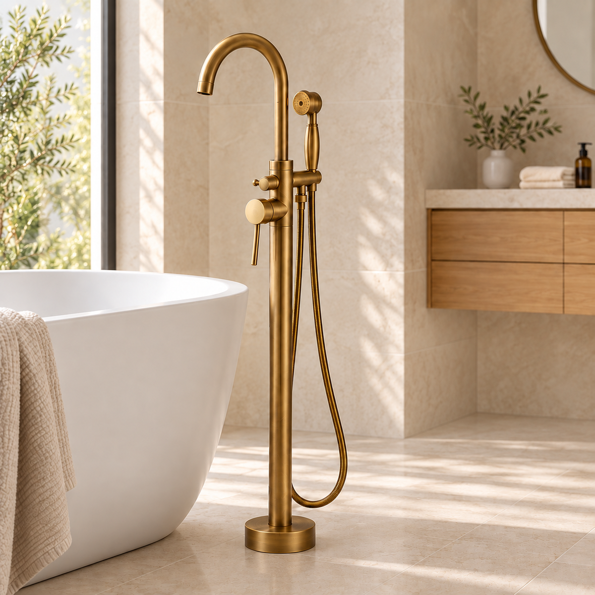 Rivage sur pied — laiton antique