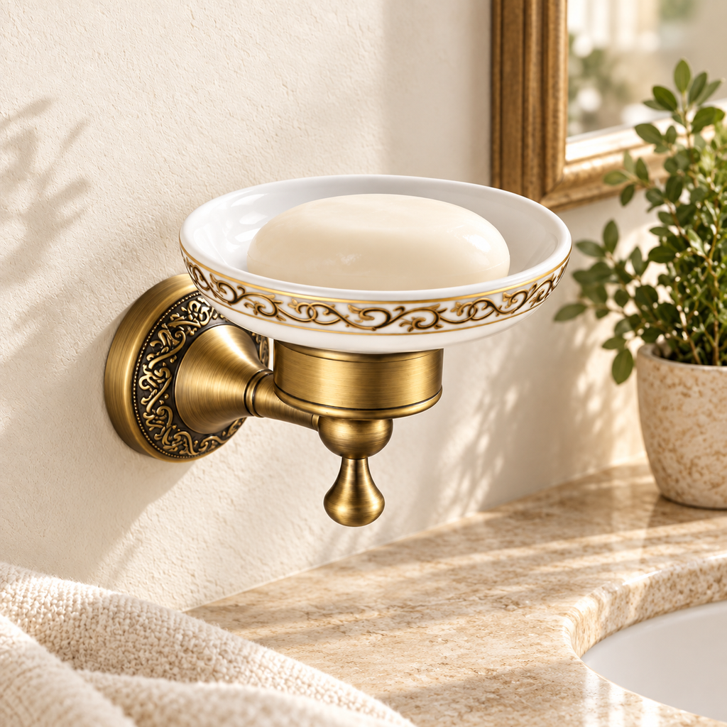 Porte-savon à coupelle Héritage — vue 2, décor beige