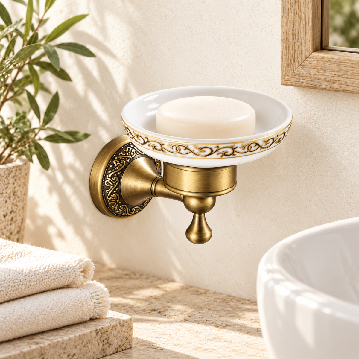 Porte-savon à coupelle Héritage — vue 8, décor beige