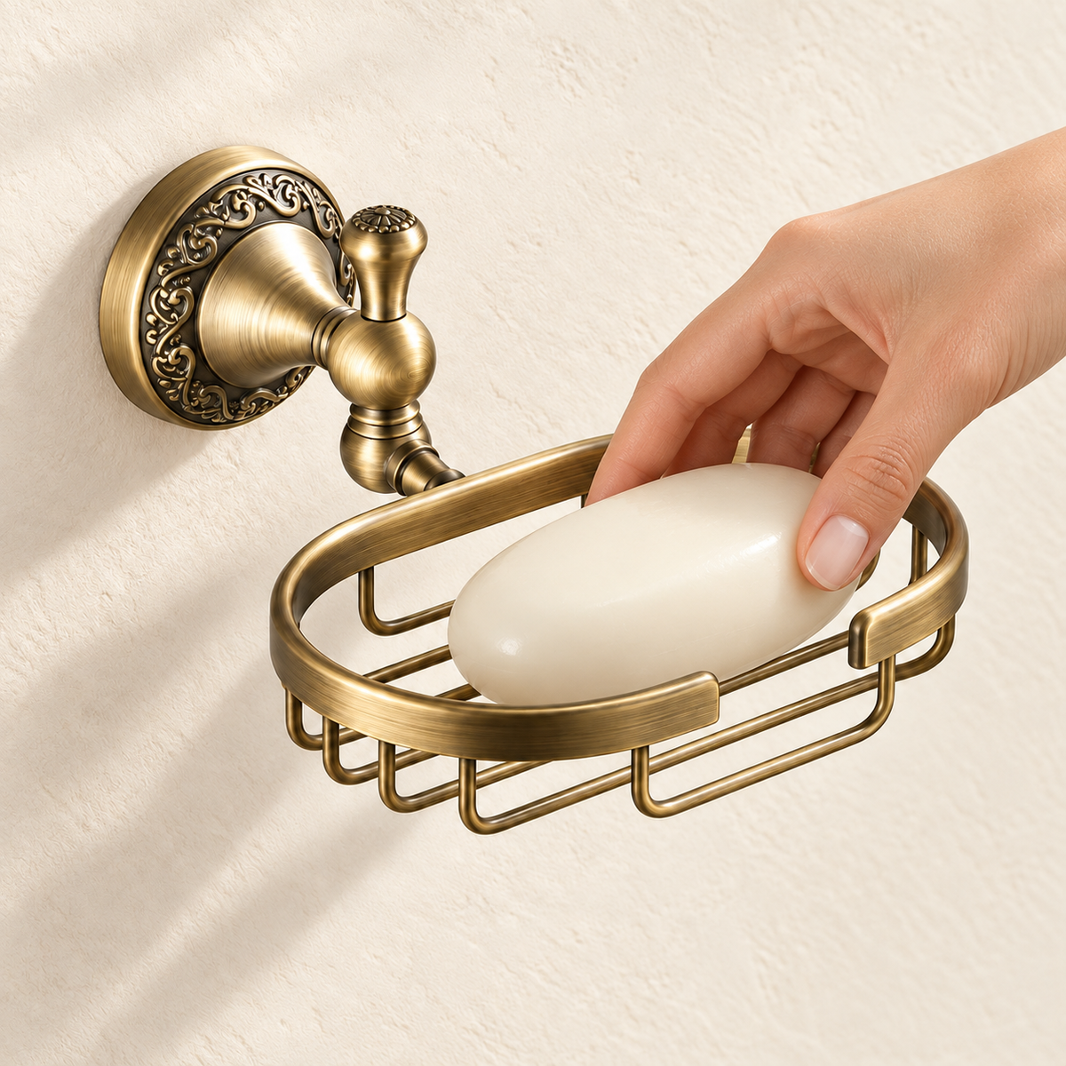 Porte-savon panier Héritage — vue 5, décor beige