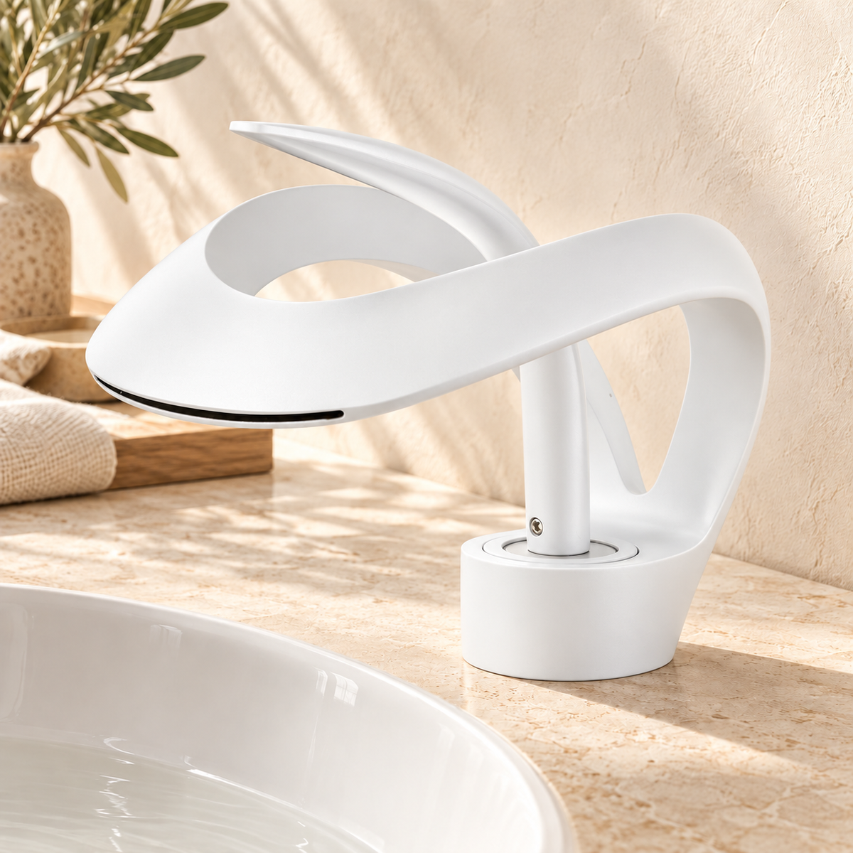 Sculpture — finition Blanc — décor beige Brasselle