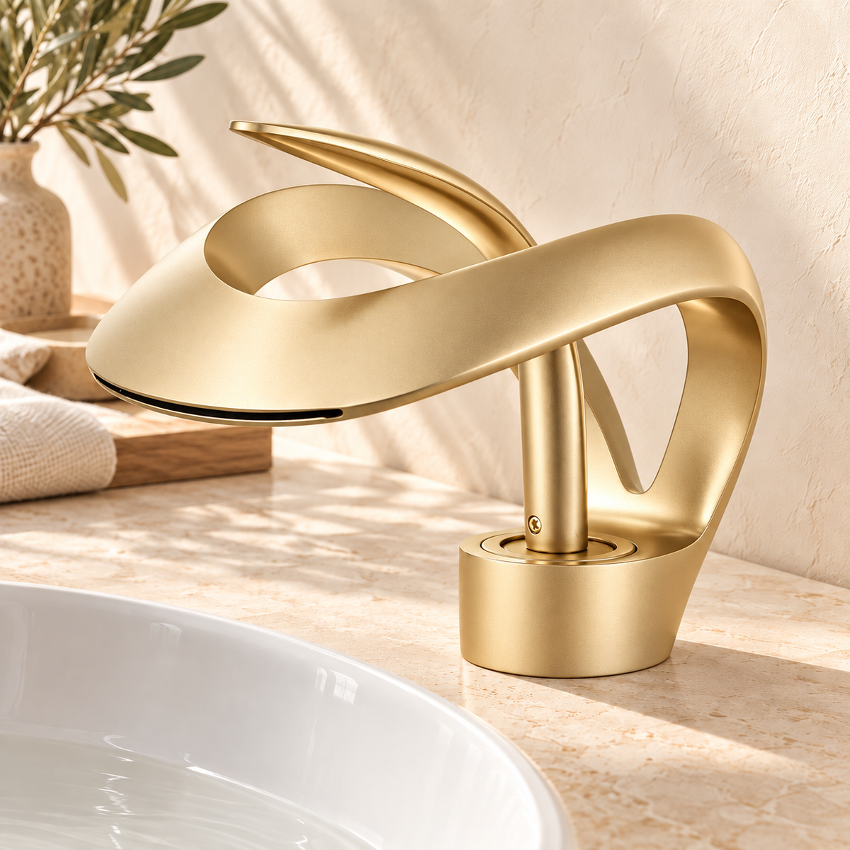 Sculpture — finition Doré — décor beige Brasselle