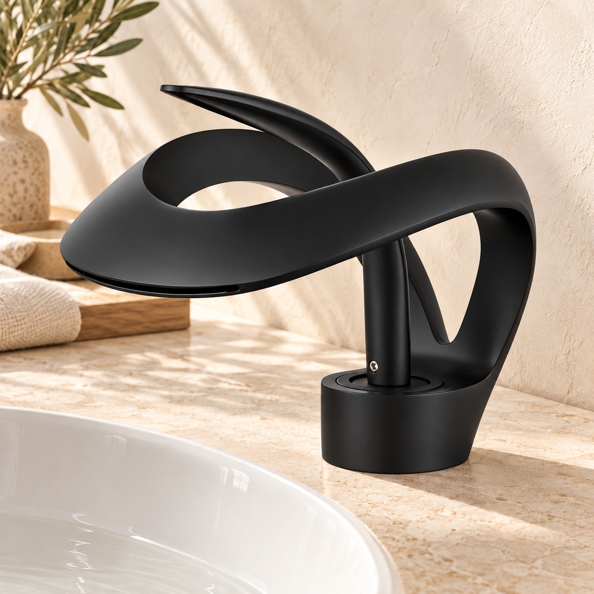 Sculpture — finition Noir — décor beige Brasselle