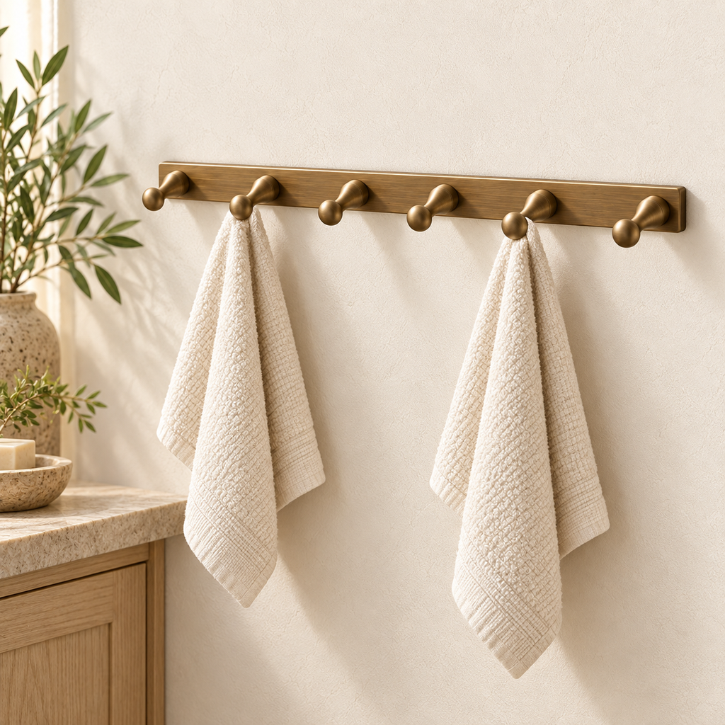 Patère six crochets Héritage — vue 2, décor beige