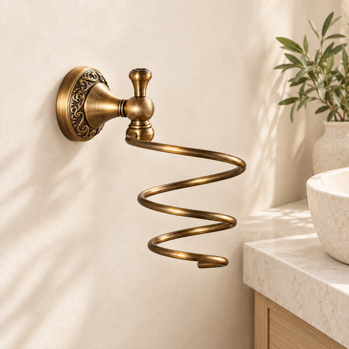 Support sèche-cheveux Héritage — bronze antique
