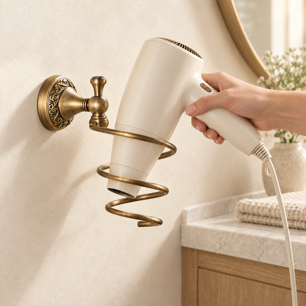 Support sèche-cheveux Héritage — vue 8, décor beige